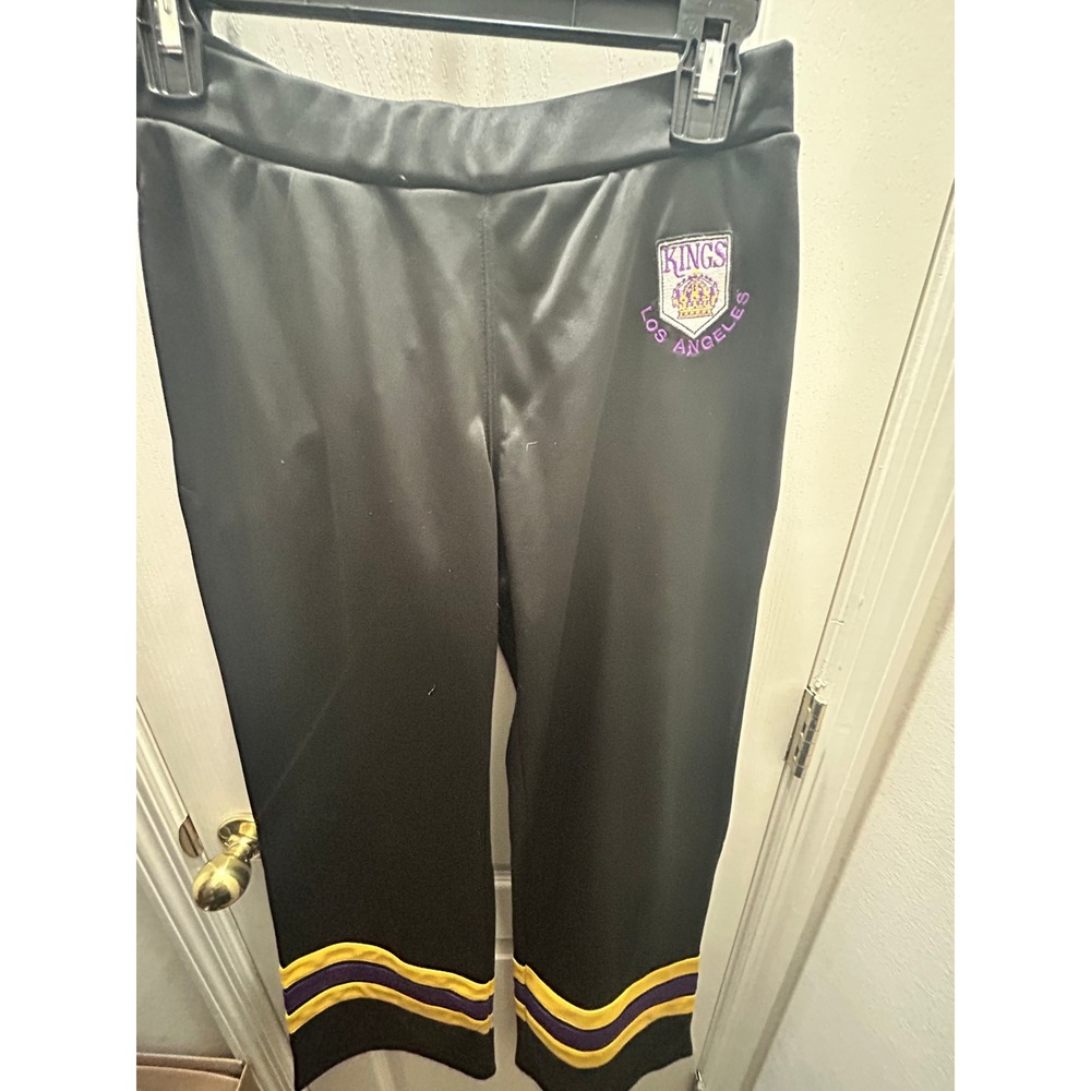 Vintage CCM Los Angeles Kings Track Pants Women's Medium NHL Purple Gold Y2K